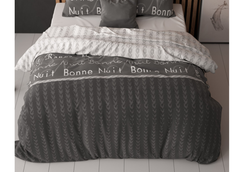 Housse de Couette Bonne Nuit Antracite - 140x220 - Bonne Nuit 4 Antraciet 140x220 - Royal Textile