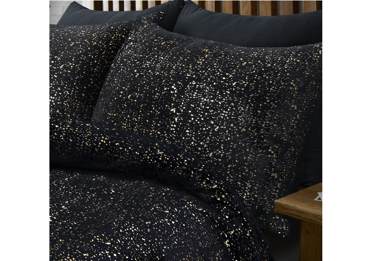 Housse de couette Glamour Flanel - Noir 200 x 200/220 cm - 17019077 - Sleeptime