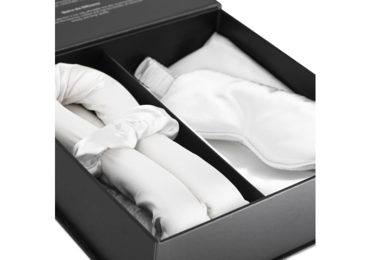 Set de Beauté 4 pièces - Satin blanc pour un sommeil réparateur - Beauty Set 4-delig Wit - Royal Textile