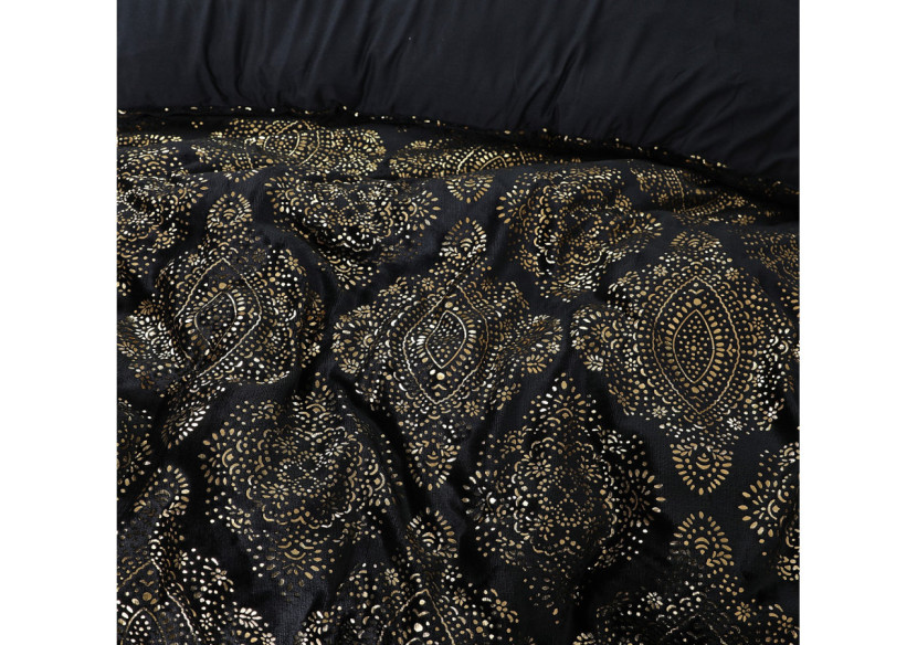 Housse de Couette Glamour Flanel Art - Noir 200 x 200/220 cm - 17019074 - Sleeptime Housse de Couette Glamour Flanel Art - Noir 200 x 200/220 cm - 17019074 - Sleeptime