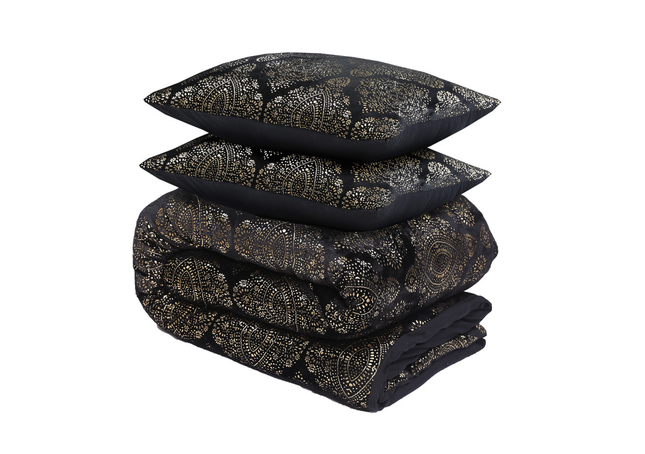 Housse de Couette Glamour Flanel Art - Noir 200 x 200/220 cm - 17019074 - Sleeptime