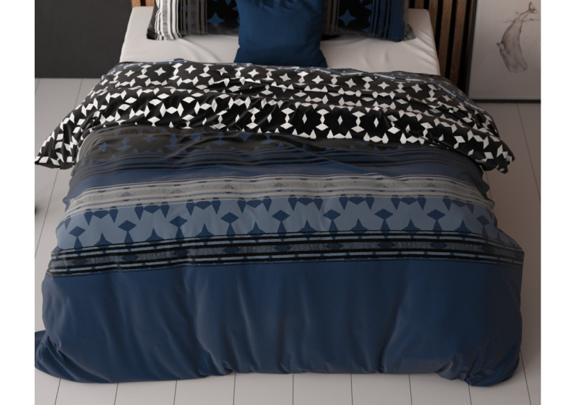 Housse de couette Scanda Navy - 140 x 220 cm - 14022218 - Sleeptime