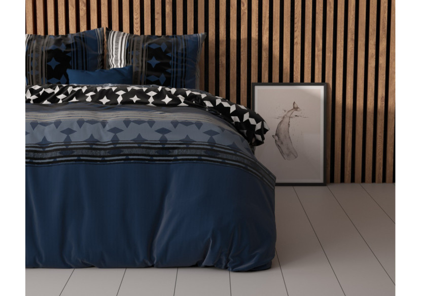 Housse de couette Scanda Navy - 140 x 220 cm - 14022218 - Sleeptime