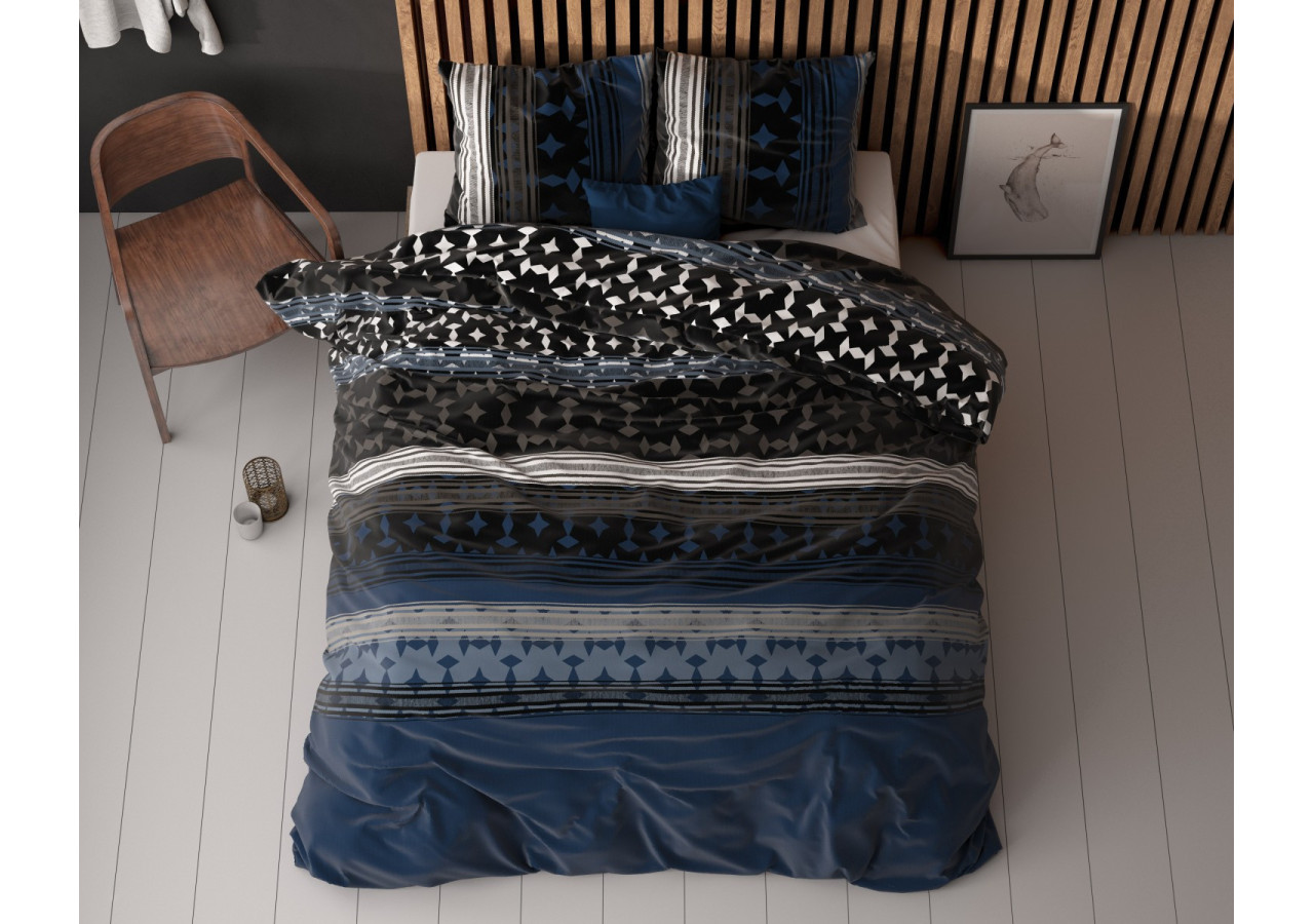 Housse de couette Scanda Navy - 140 x 220 cm - 14022218 - Sleeptime