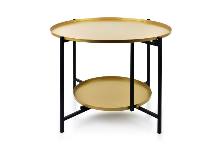 Table Basse LUCAS - Noir et Or - 60.5 x 45 cm - HTOP7303 - Mondex