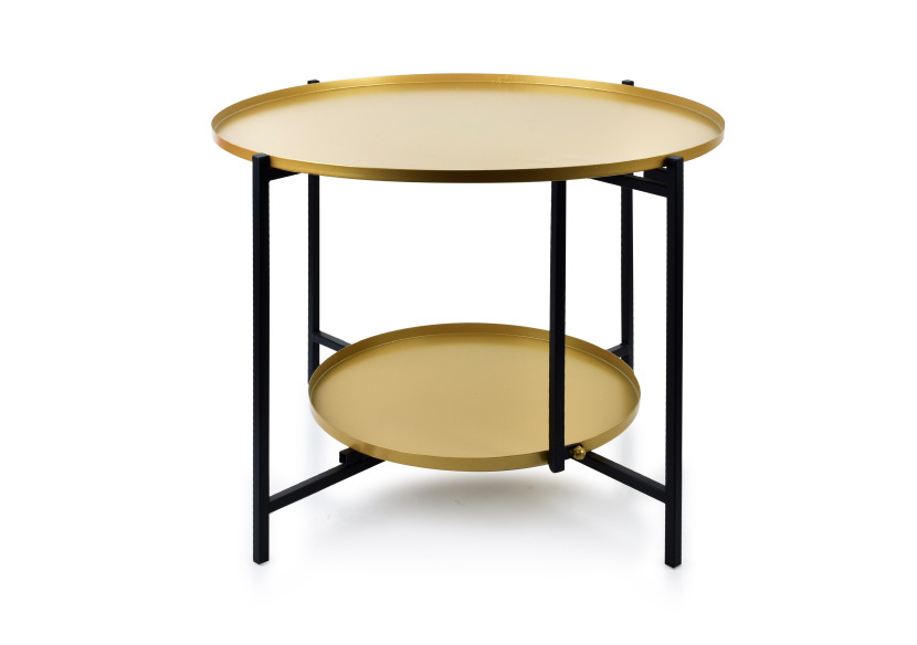 Table Basse LUCAS - Noir et Or - 60.5 x 45 cm - HTOP7303 - Mondex