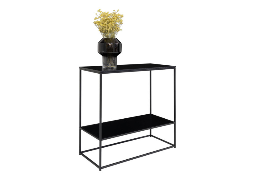 Table Console VITA - Cadre noir avec deux étagères noires 80 x 36 x 80 cm - 2301070 - House Nordic