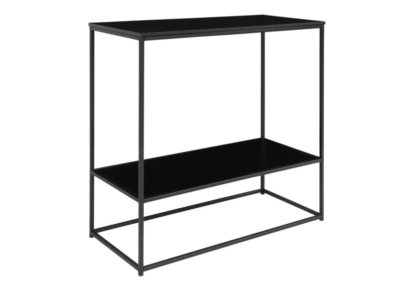 Table Console VITA - Cadre noir avec deux étagères noires 80 x 36 x 80 cm - 2301070 - House Nordic