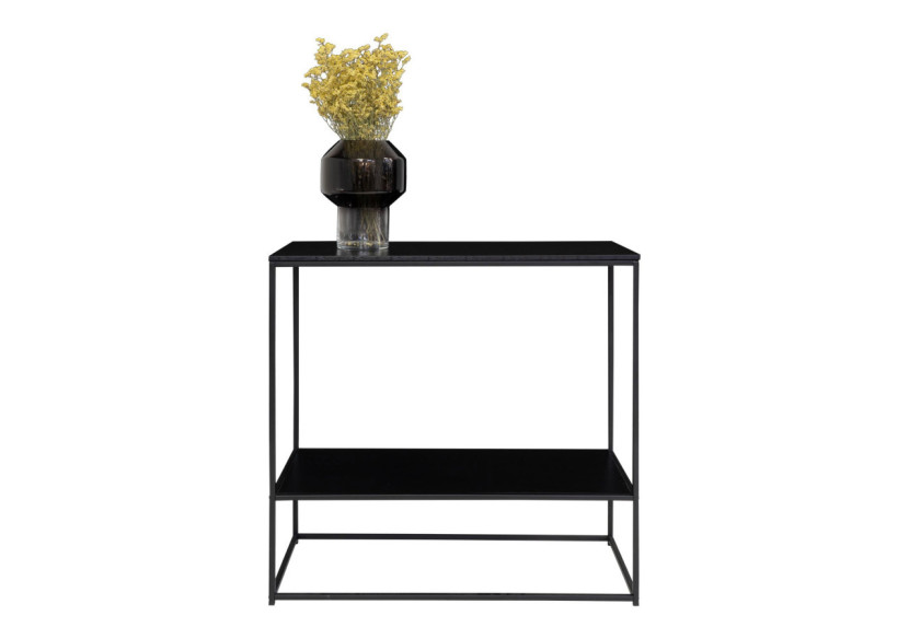 Table Console VITA - Cadre noir avec deux étagères noires 80 x 36 x 80 cm - 2301070 - House Nordic