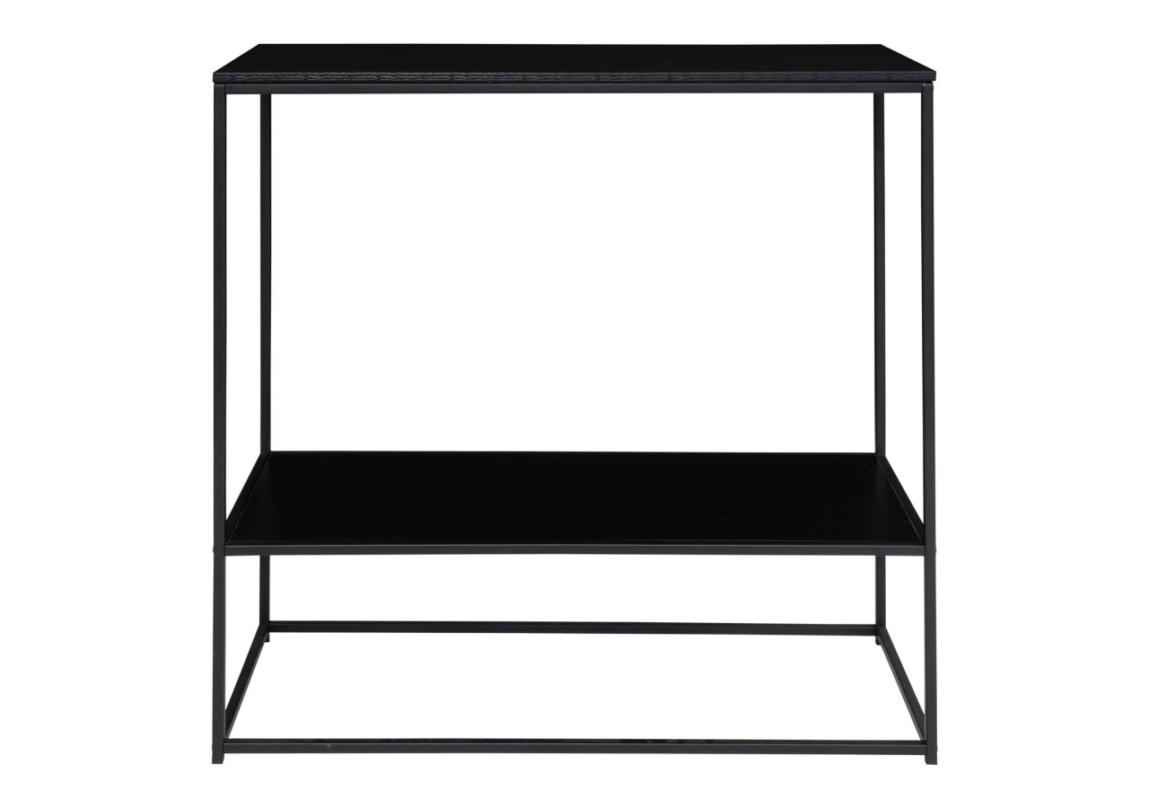 Table Console VITA - Cadre noir avec deux étagères noires 80 x 36 x 80 cm - 2301070 - House Nordic