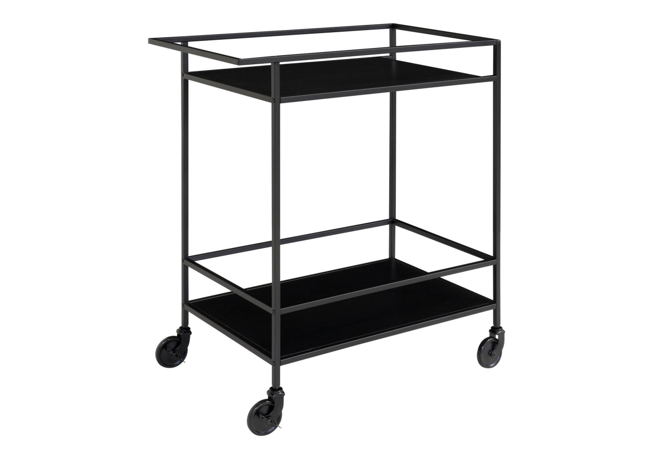Chariot de Bar VITA - Cadre noir avec deux étagères noires 68 x 40 x 79 cm - 2101530 - House Nordic