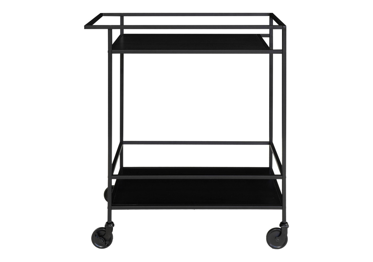 Chariot de Bar VITA - Cadre noir avec deux étagères noires 68 x 40 x 79 cm - 2101530 - House Nordic