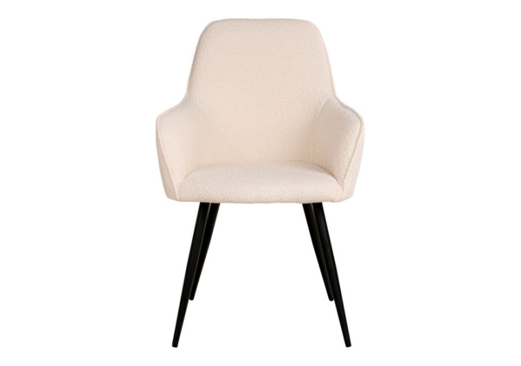 Chaise de Salle à Manger HARBO - Set de 2 - Boucle blanche avec pieds noirs - 1001163 - House Nordic 2