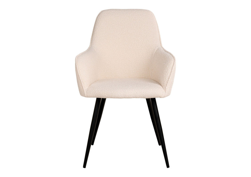 Chaise de Salle à Manger HARBO - Set de 2 - Boucle blanche avec pieds noirs - 1001163 - House Nordic Chaise de Salle à Manger HARBO - Set de 2 - Boucle blanche avec pieds noirs - 1001163 - House Nordic