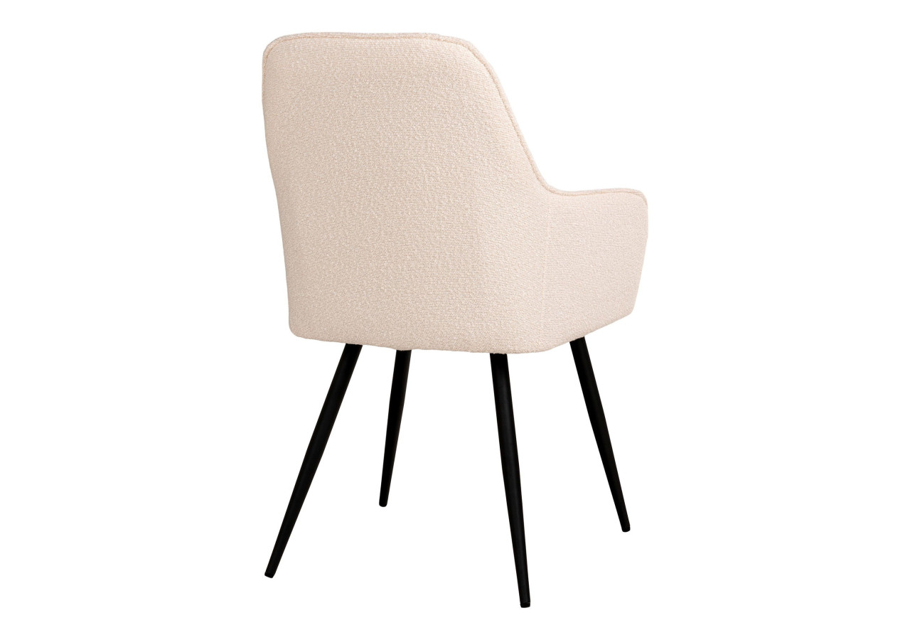 Chaise de Salle à Manger HARBO - Set de 2 - Boucle blanche avec pieds noirs - 1001163 - House Nordic
