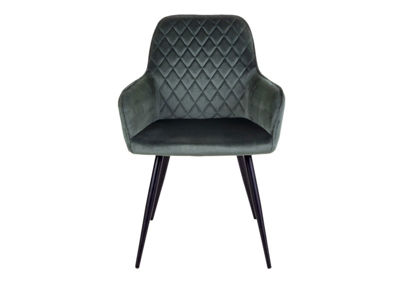 Chaise de Salle à Manger Harbo - Velours vert avec pieds noirs - 1001155 - House Nordic Chaise de Salle à Manger Harbo - Velours vert avec pieds noirs - 1001155 - House Nordic