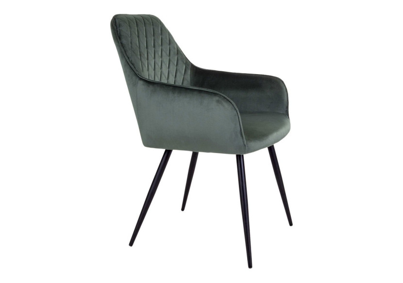 Chaise de Salle à Manger Harbo - Velours vert avec pieds noirs - 1001155 - House Nordic Chaise de Salle à Manger Harbo - Velours vert avec pieds noirs - 1001155 - House Nordic