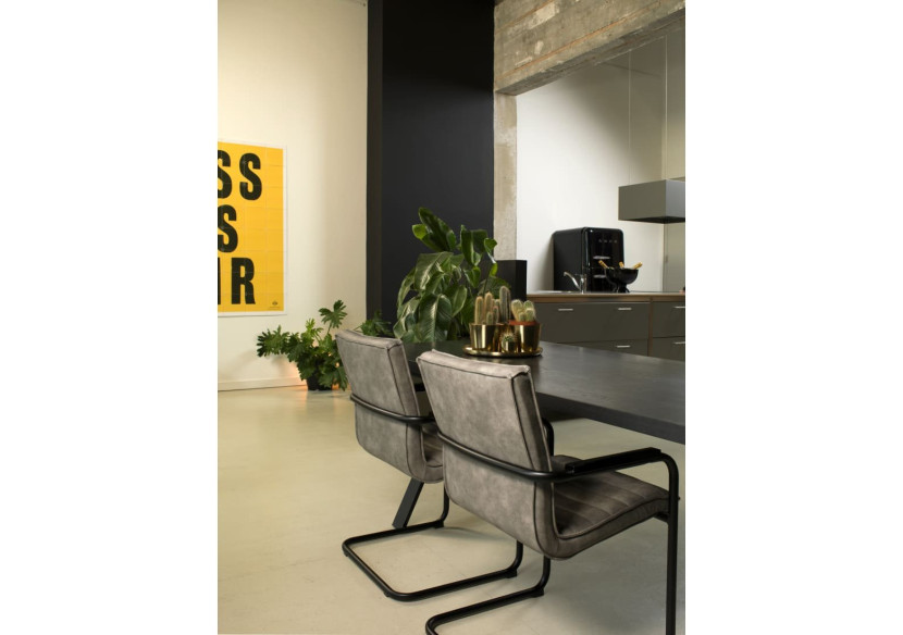 Chaise de salle à manger Workliving Haven - Simili cuir gris - 3000483 - Workliving