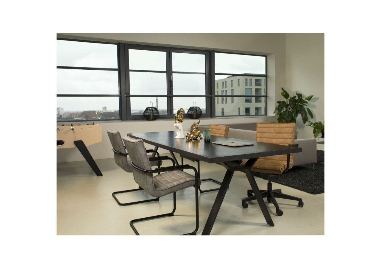 Chaise de salle à manger Workliving Haven - Simili cuir gris - 3000483 - Workliving