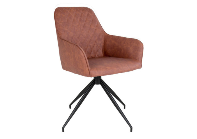 Chaise de Salle à Manger Harbo avec Rotation - Vintage brun avec pieds noirs - 1001165 - House Nordic