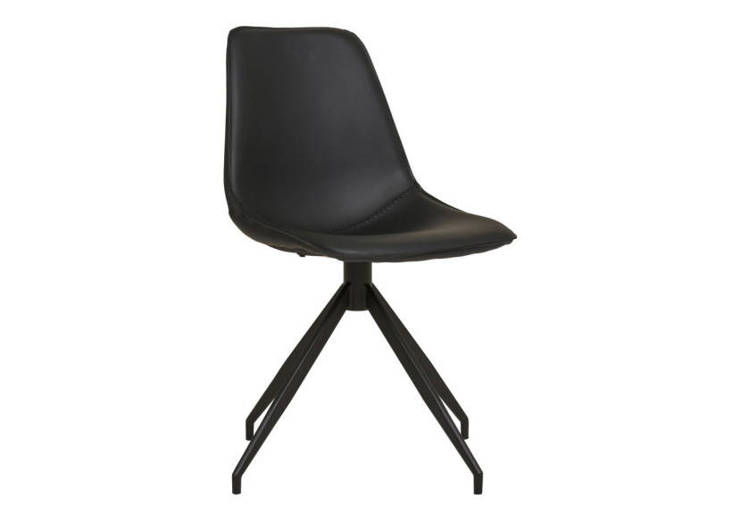 Chaise de Salle à Manger MONACO - Tissu PU noir avec rotation - 1001281 - House Nordic Chaise de Salle à Manger MONACO - Tissu PU noir avec rotation - 1001281 - House Nordic