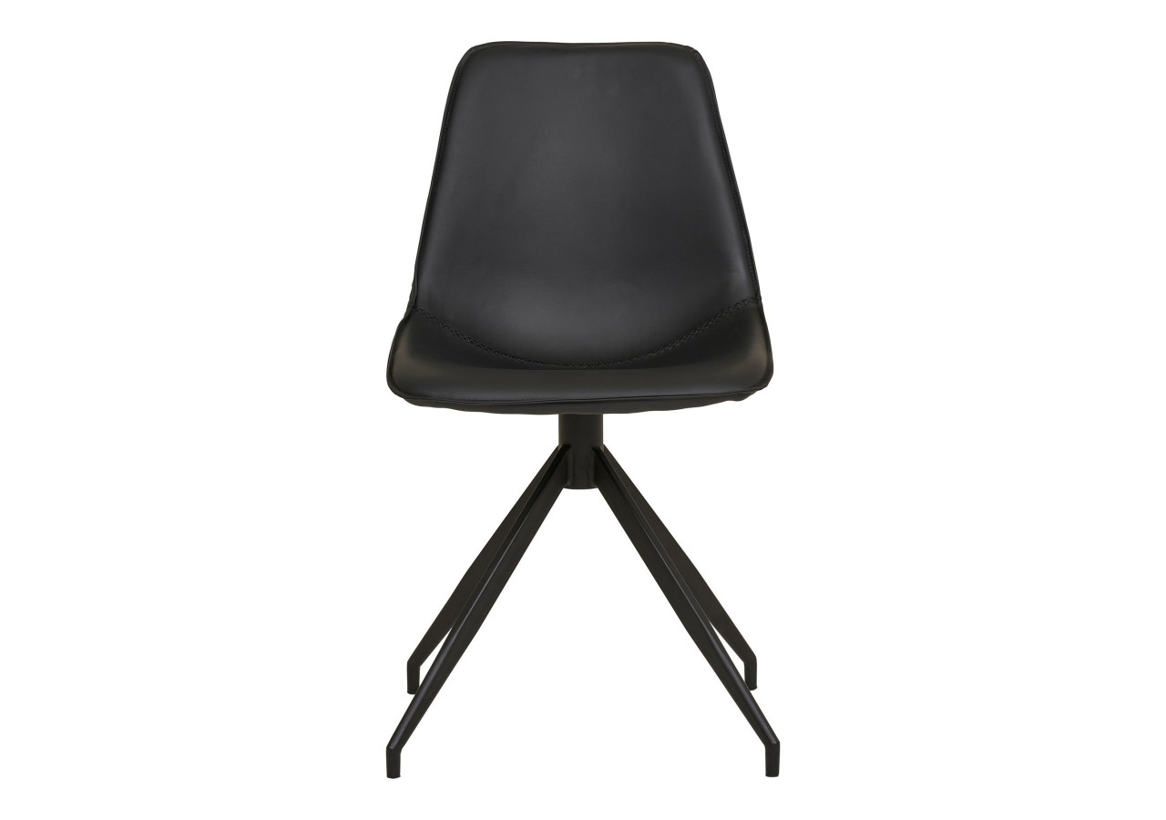 Chaise de Salle à Manger MONACO - Tissu PU noir avec rotation - 1001281 - House Nordic