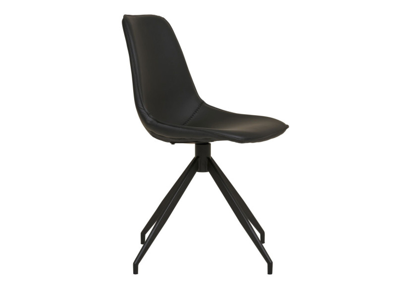 Chaise de Salle à Manger MONACO - Tissu PU noir avec rotation - 1001281 - House Nordic Chaise de Salle à Manger MONACO - Tissu PU noir avec rotation - 1001281 - House Nordic