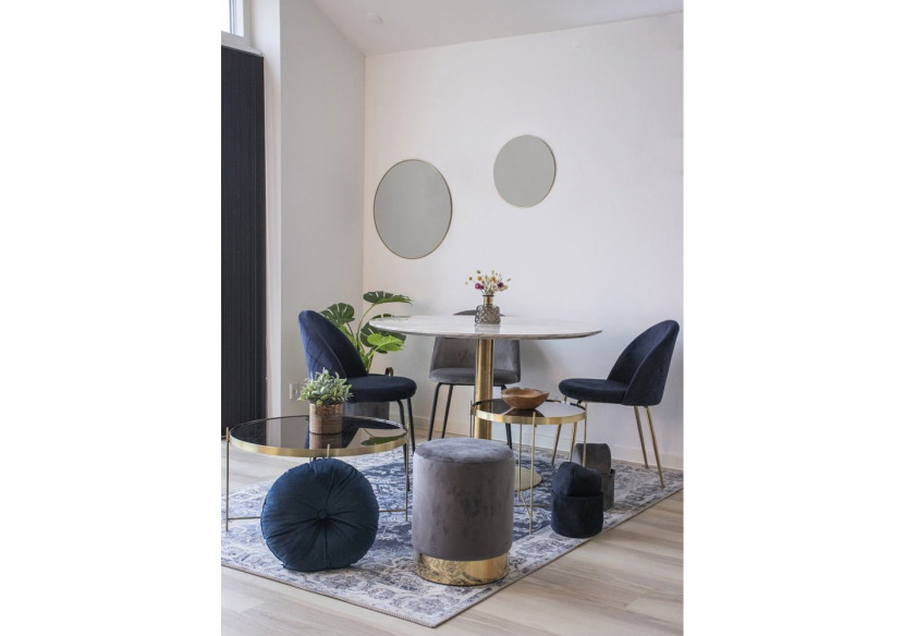 Chaise de Salle à Manger Geneve - Velours gris avec pieds noirs - 1001257 - House Nordic Chaise de Salle à Manger Geneve - Velours gris avec pieds noirs - 1001257 - House Nordic