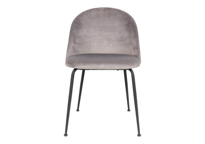 Chaise de Salle à Manger Geneve - Velours gris avec pieds noirs - 1001257 - House Nordic Chaise de Salle à Manger Geneve - Velours gris avec pieds noirs - 1001257 - House Nordic