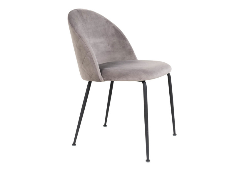 Chaise de Salle à Manger Geneve - Velours gris avec pieds noirs - 1001257 - House Nordic Chaise de Salle à Manger Geneve - Velours gris avec pieds noirs - 1001257 - House Nordic