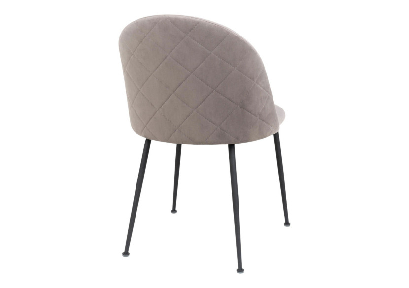 Chaise de Salle à Manger Geneve - Velours gris avec pieds noirs - 1001257 - House Nordic Chaise de Salle à Manger Geneve - Velours gris avec pieds noirs - 1001257 - House Nordic