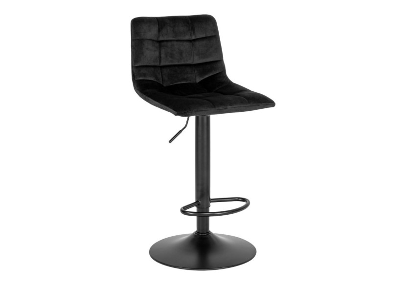Chaise de Bar MIDDELFART - Velours noir avec pieds noirs - 1001304 - House Nordic