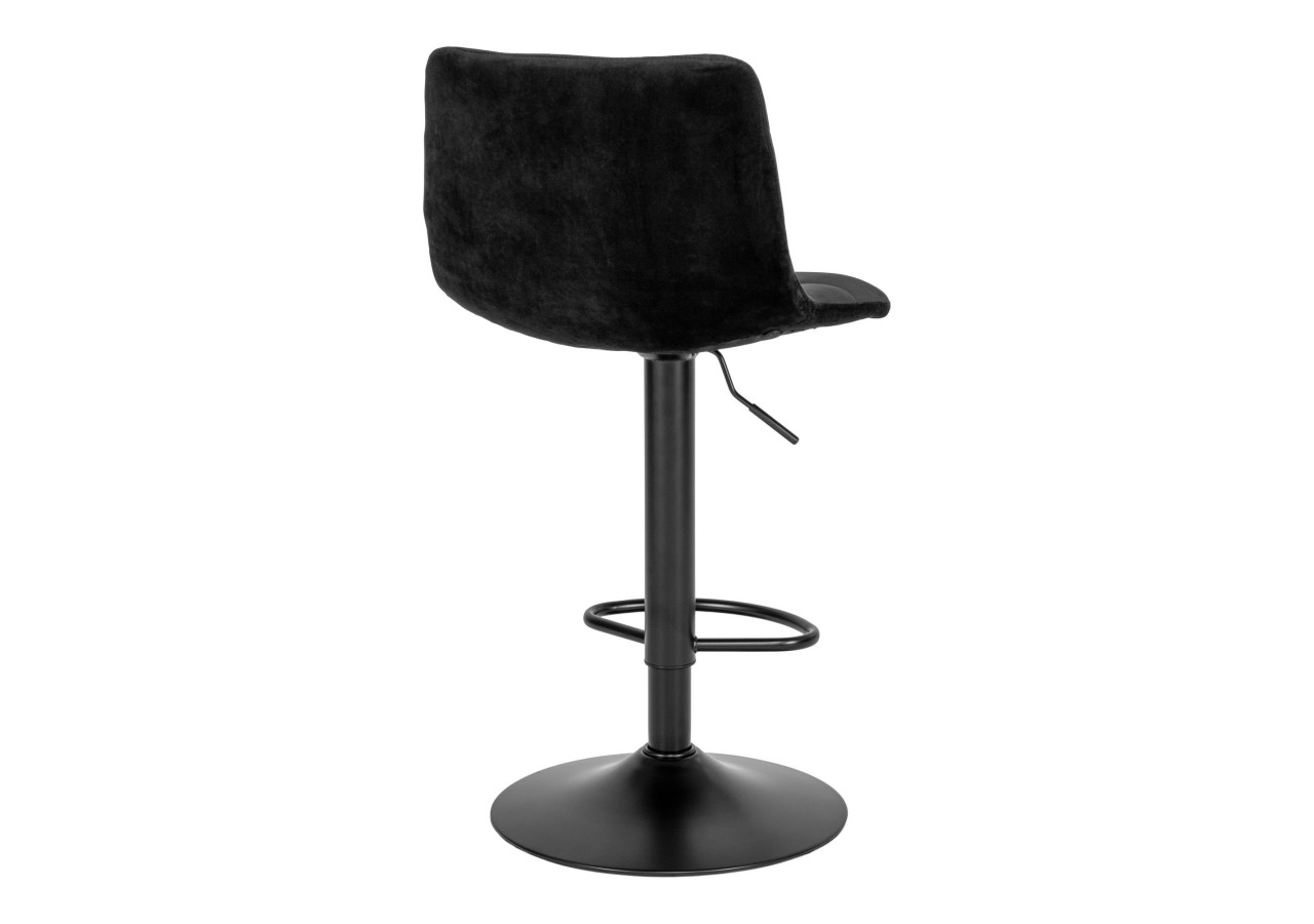 Chaise de Bar MIDDELFART - Velours noir avec pieds noirs - 1001304 - House Nordic