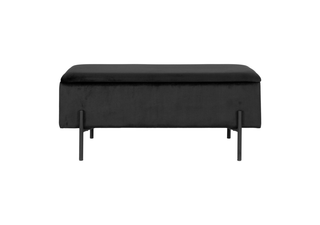 Banc WATFORD - Banc en velours noir avec rangement HN1207 - 1409060 - House Nordic