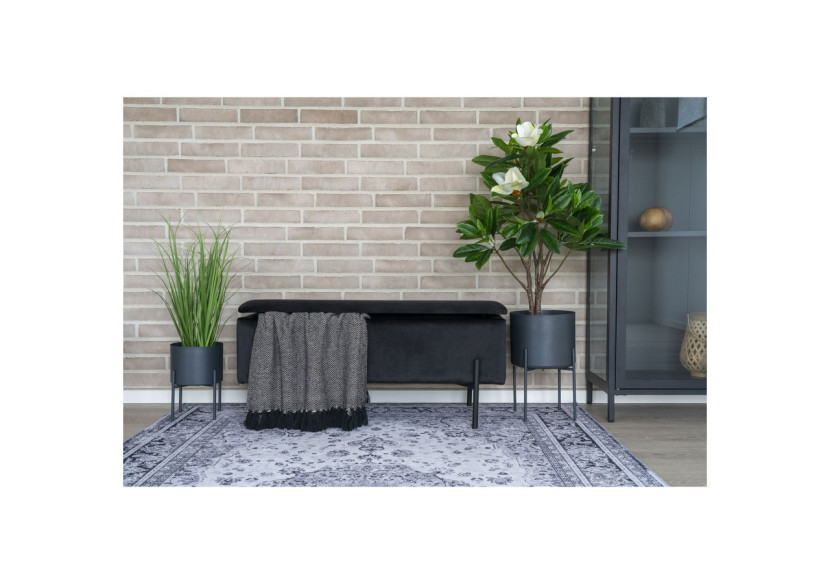 Banc WATFORD - Banc en velours noir avec rangement HN1207 - 1409060 - House Nordic