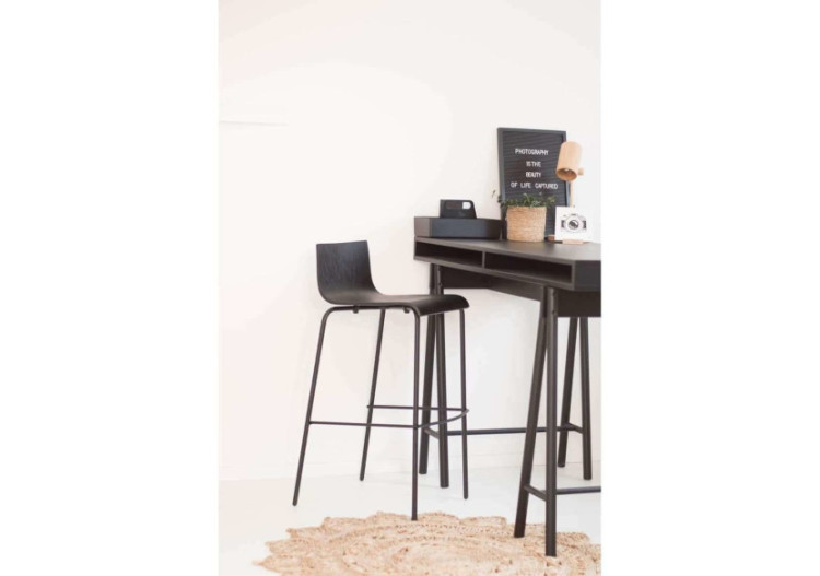 Tabouret de Bar Workliving - Chêne Noir 51 x 53 x 97 cm avec repose-pieds - 3001726 - Workliving 2