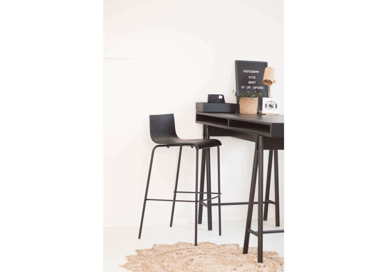 Tabouret de Bar Workliving - Chêne Noir 51 x 53 x 97 cm avec repose-pieds - 3001726 - Workliving