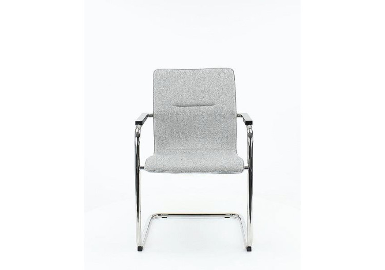 Chaise de réunion Workliving X6 - Velours doux brun clair - Cadre noir - 107953C - Workliving 2