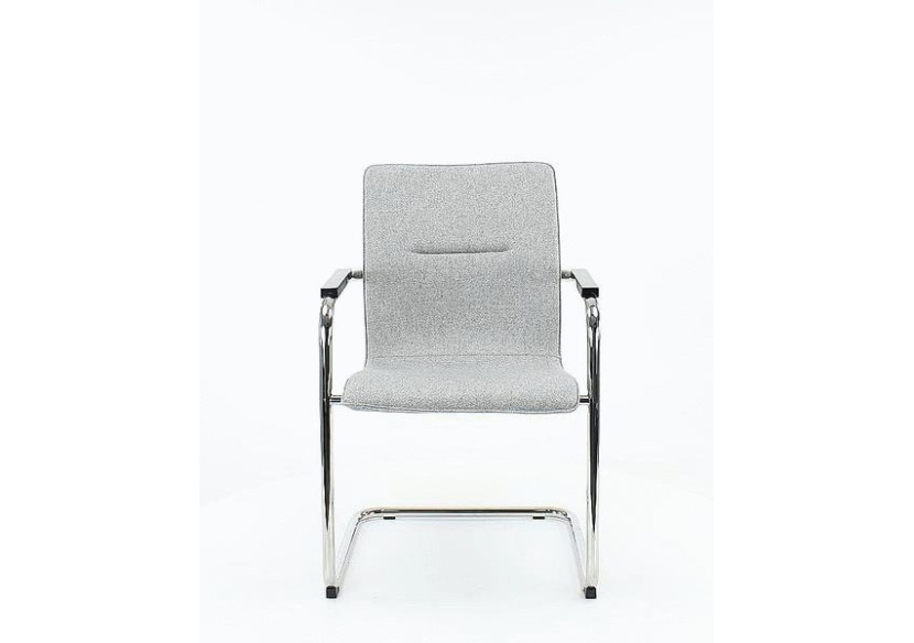 Chaise de réunion Workliving X6 - Velours doux brun clair - Cadre noir - 107953C - Workliving