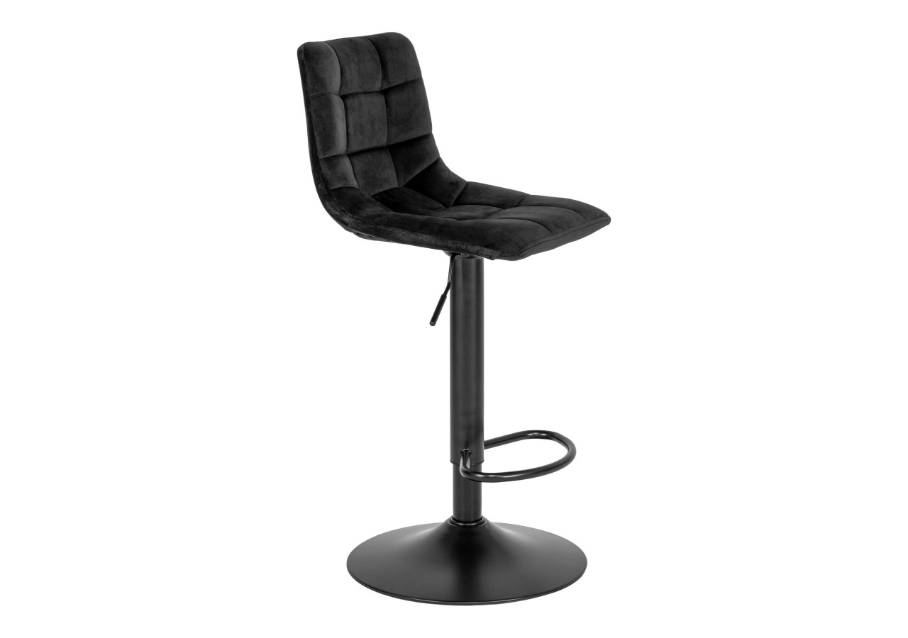 Chaise de Bar MIDDELFART - Velours noir avec pieds noirs - 1001304 - House Nordic
