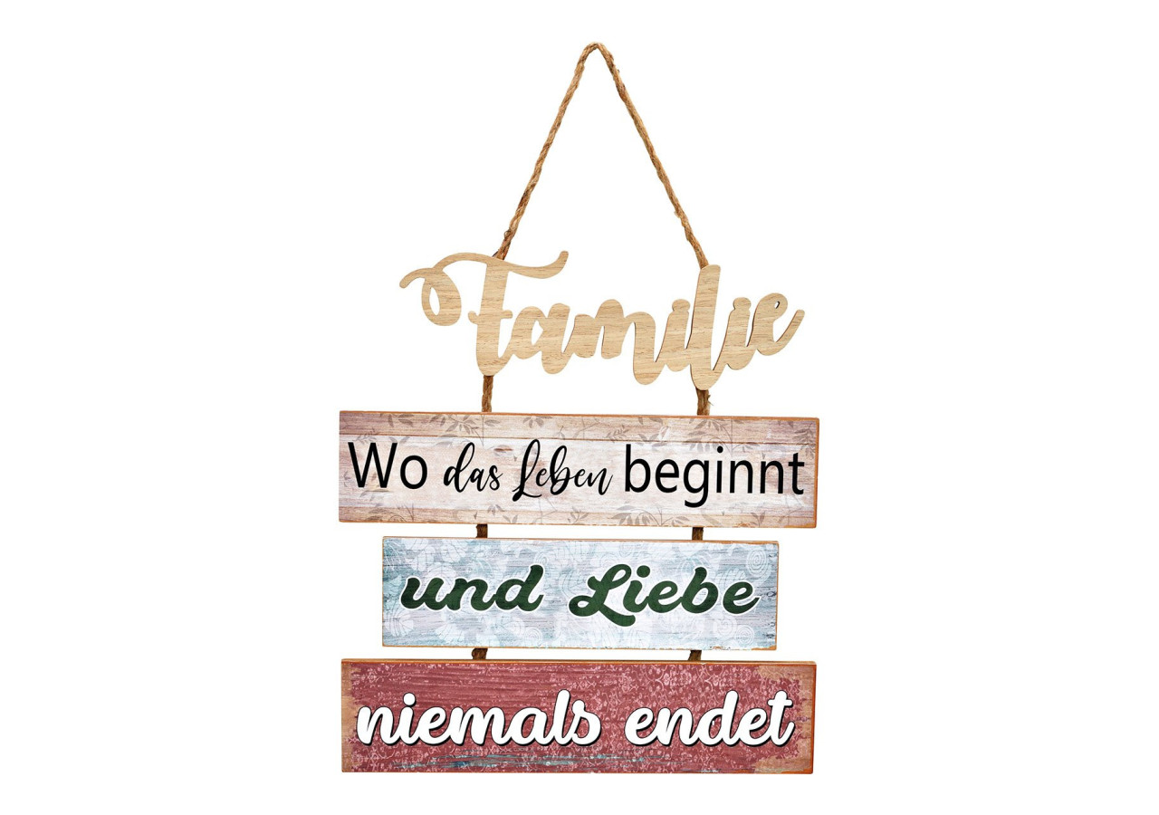 Tableau mural 'Famille' en bois - 33x36x1,5cm - 10032860 - WURM