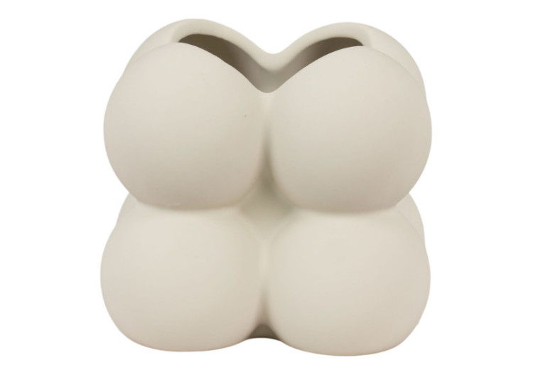 Fleurpot en céramique - Gris 9x9x8 cm - 4451208 - House Nordic