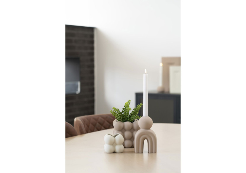 Fleurpot en céramique - Gris 9x9x8 cm - 4451208 - House Nordic