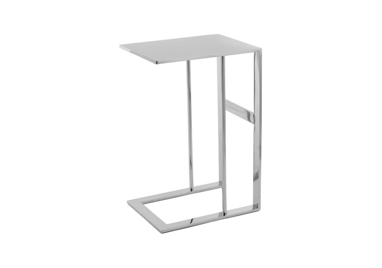 Table d'appoint Sita 100 - Design c en acier inoxydable - L19DF-SIV - Kayoom