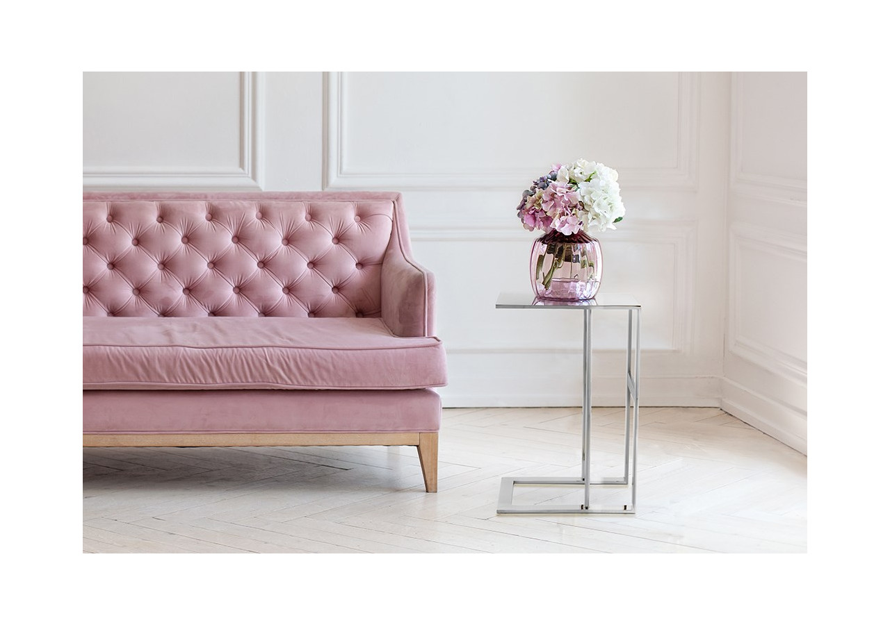 Table d'appoint Sita 100 - Design c en acier inoxydable - L19DF-SIV - Kayoom