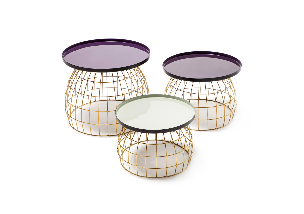 Set de tables d'appoint Laudatio 450 - Lila, Prune et Gris clair - Y1CXI - Kayoom