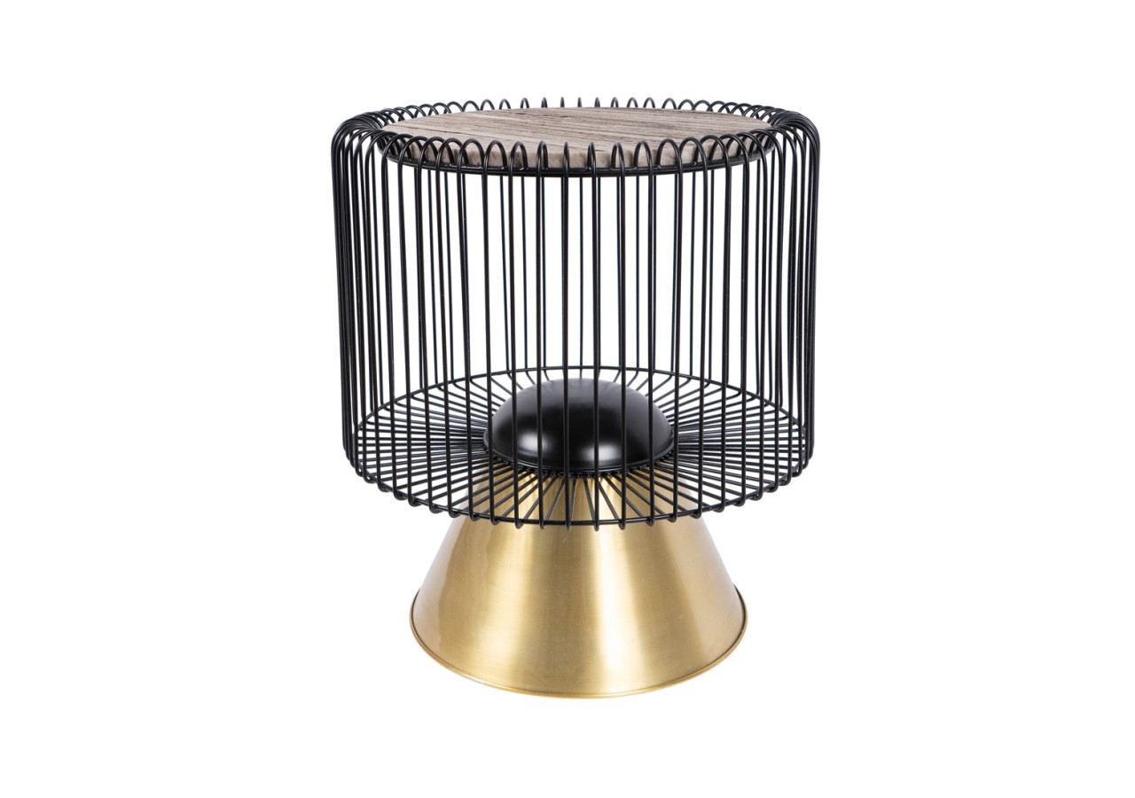 Table d'appoint MALIBU - Brun, noir et or, design élégant - UOHXV-BRW - Kayoom