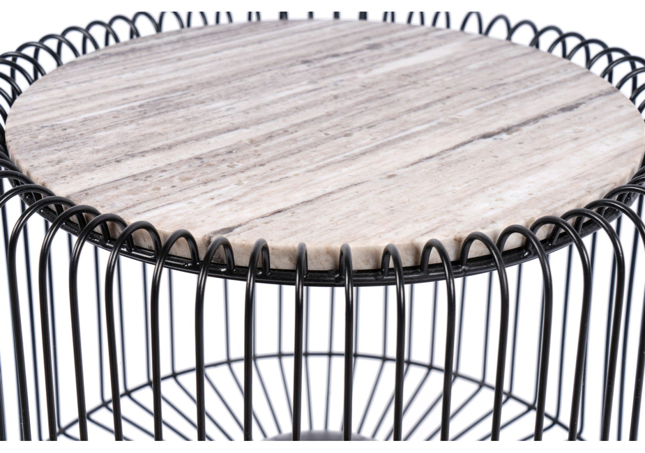 Table d'appoint MALIBU - Brun, noir et or, design élégant - UOHXV-BRW - Kayoom