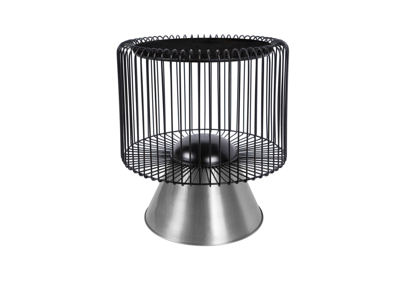 Table d'appoint MALIBU - Noir et argent, design élégant - UOHXV-BLK - Kayoom