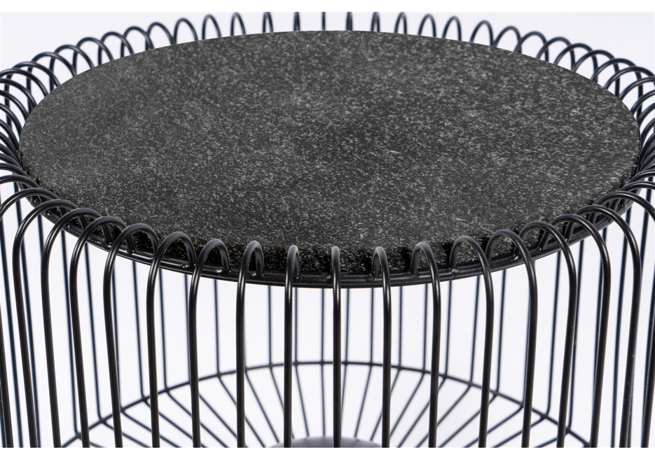Table d'appoint MALIBU - Noir et argent, design élégant - UOHXV-BLK - Kayoom